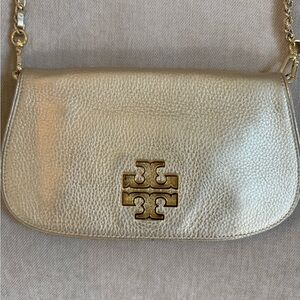 Tory Burch Metallic Gold Covertible Crossbody Clutch